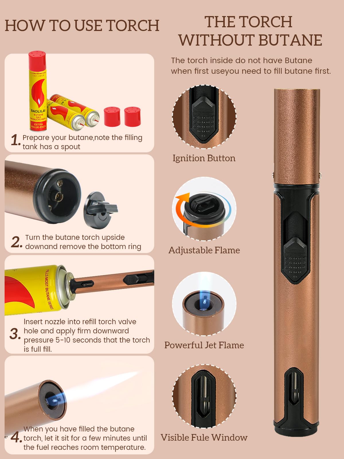23Pcs Whiskey Cocktail Smoker Kit with Torch, 6 Flavors 12 Packs Wood Chips, Ice Ball Mold, Old Fashioned Drink Smoker, Bourbon Whiskey Gifts for Men, Husband, Dad, Him (No Butane)