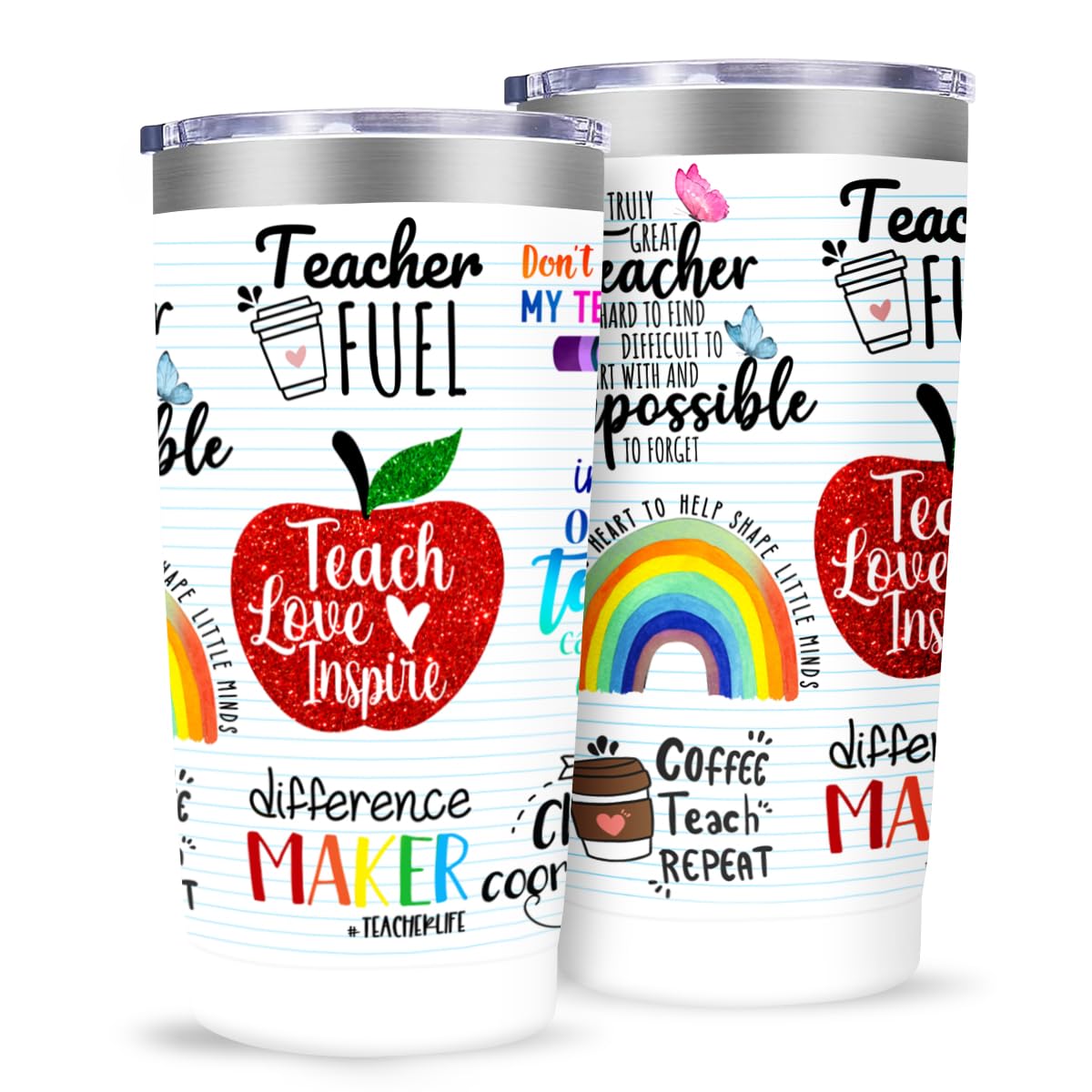 MFGNEH Teacher Gifts,Teacher Appreciation Gifts,Teachers Christmas Birthday Gift from Students,Back to School Gift for Women,20oz Stainless Steel Tumbler Cup