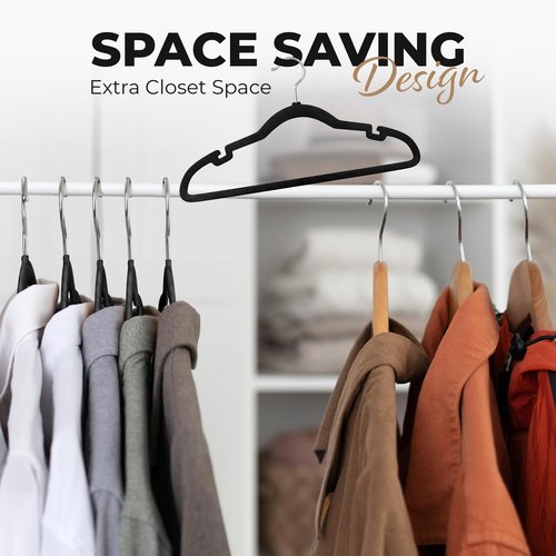 **Modern Space Velvet Hangers - 100 Pack Slim Space-Saving Design for Shirts, Pants & Dresses**