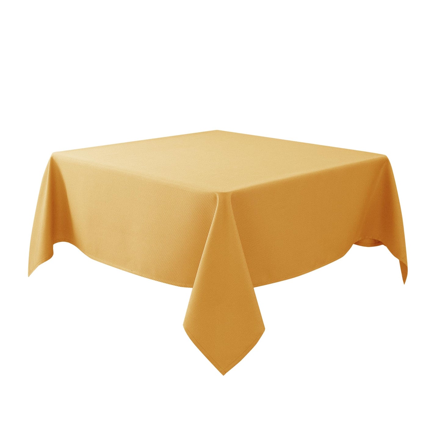 Biscaynebay Fall Tablecloth Textured Fabric Square Tablecloths 90x90'', Fall Gold Thanksgiving Autumn Harvest Water Resistant Fabric Tablecloths for Kitchen, Dining, Wedding, Parties Machine Washable