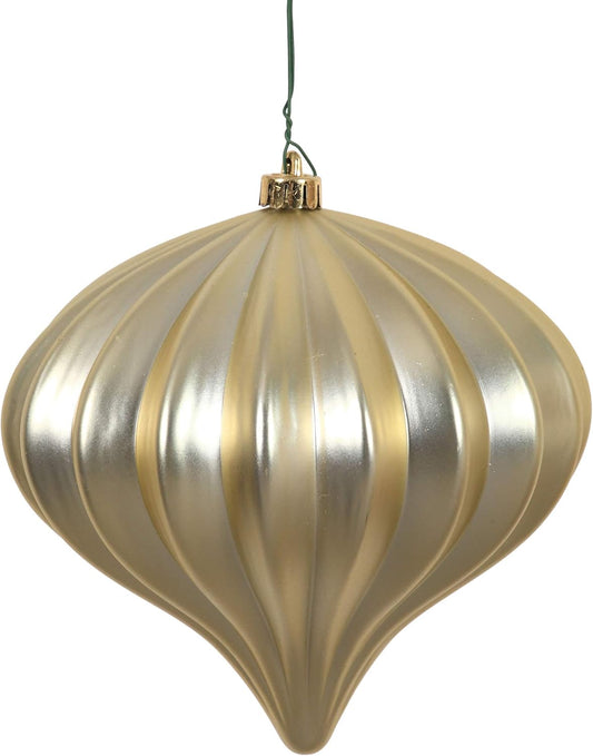 Burnished Orange Matte Onion Christmas Ornaments - UV Treated, Set of 3 by Vickerman