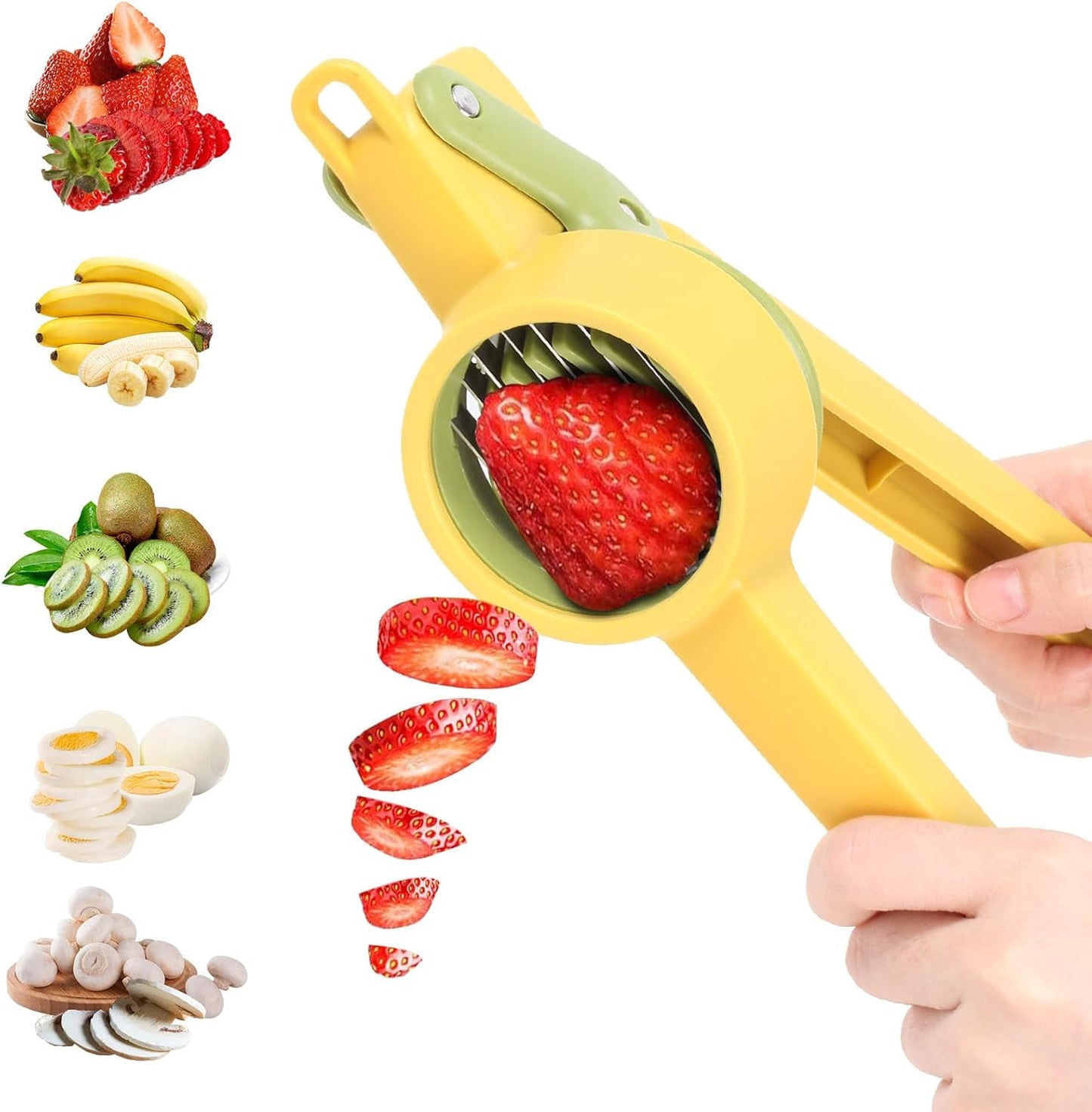 Skiennix Stainless Steel Fruit & Vegetable Slicer - Multifunctional Cutter for Strawberries, Bananas, and More