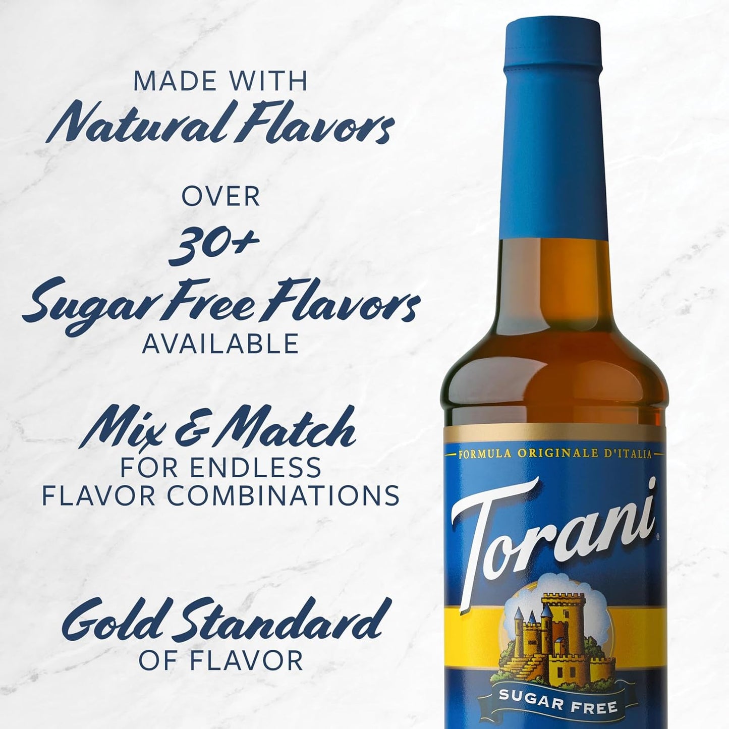 Torani Sugar Free Syrup Variety Pack - 25.4 Ounce Bottles (Set of 4) | Delicious Flavor Options
