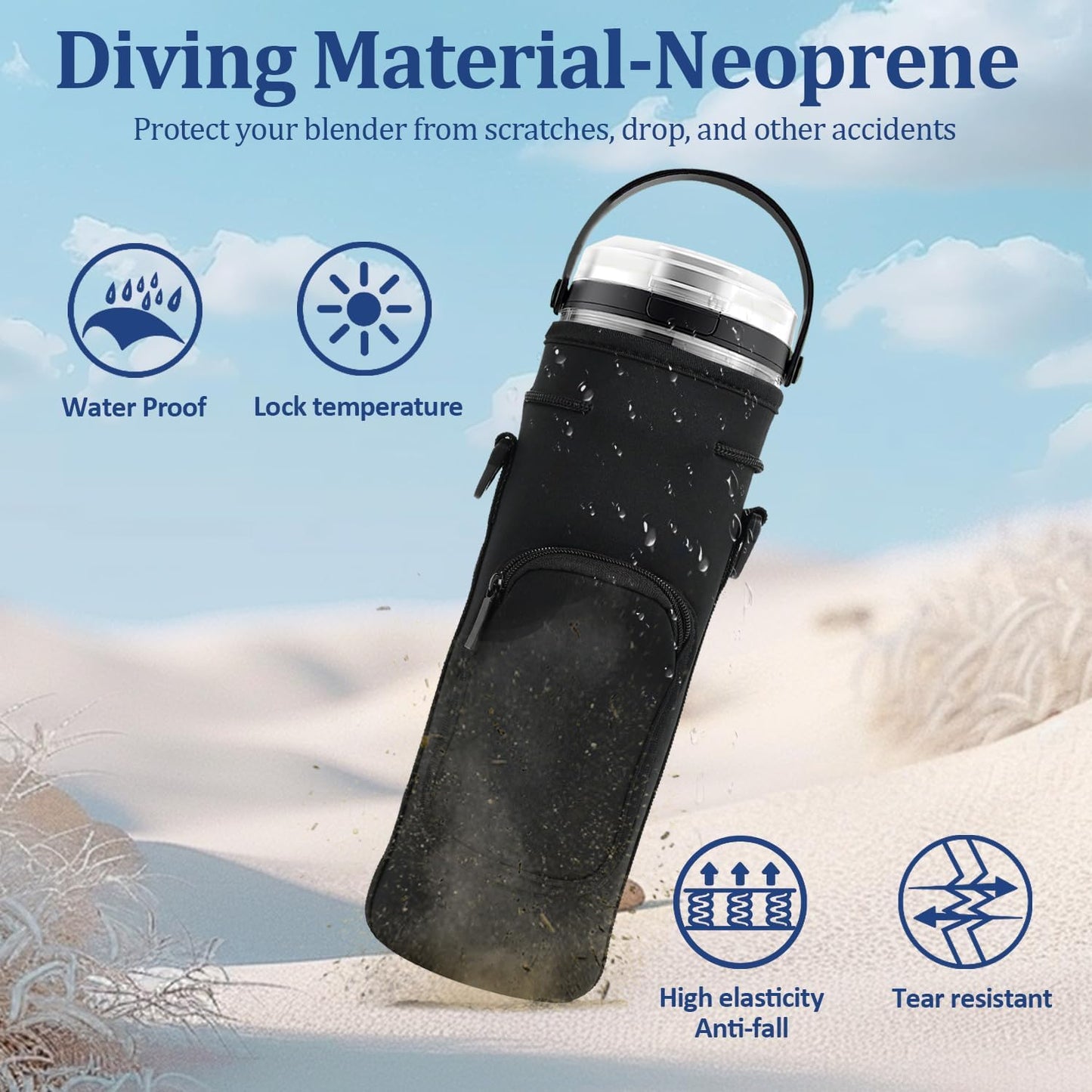 Ninja Storage Sleeve Bag - Portable Blender with Shoulder Strap & Accessory Pocket | Black