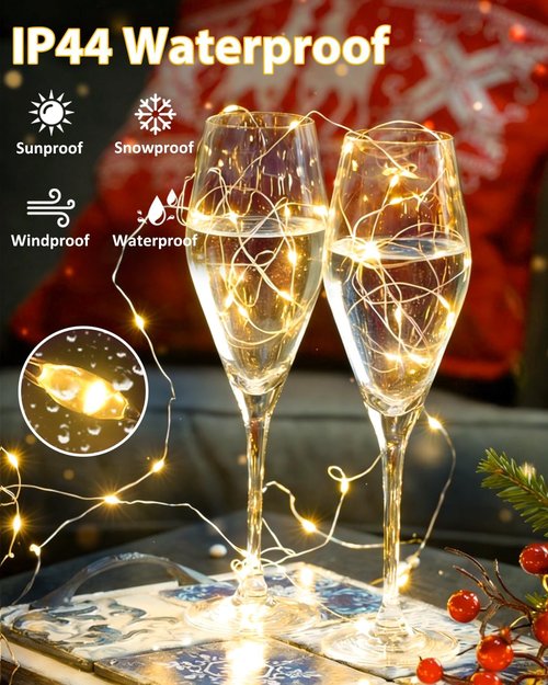 60 LED Fairy Lights by [Brand Name] - 20FT Waterproof Battery Operated Twinkle Lights | Timer & Cuttable for Indoor/Outdoor Use