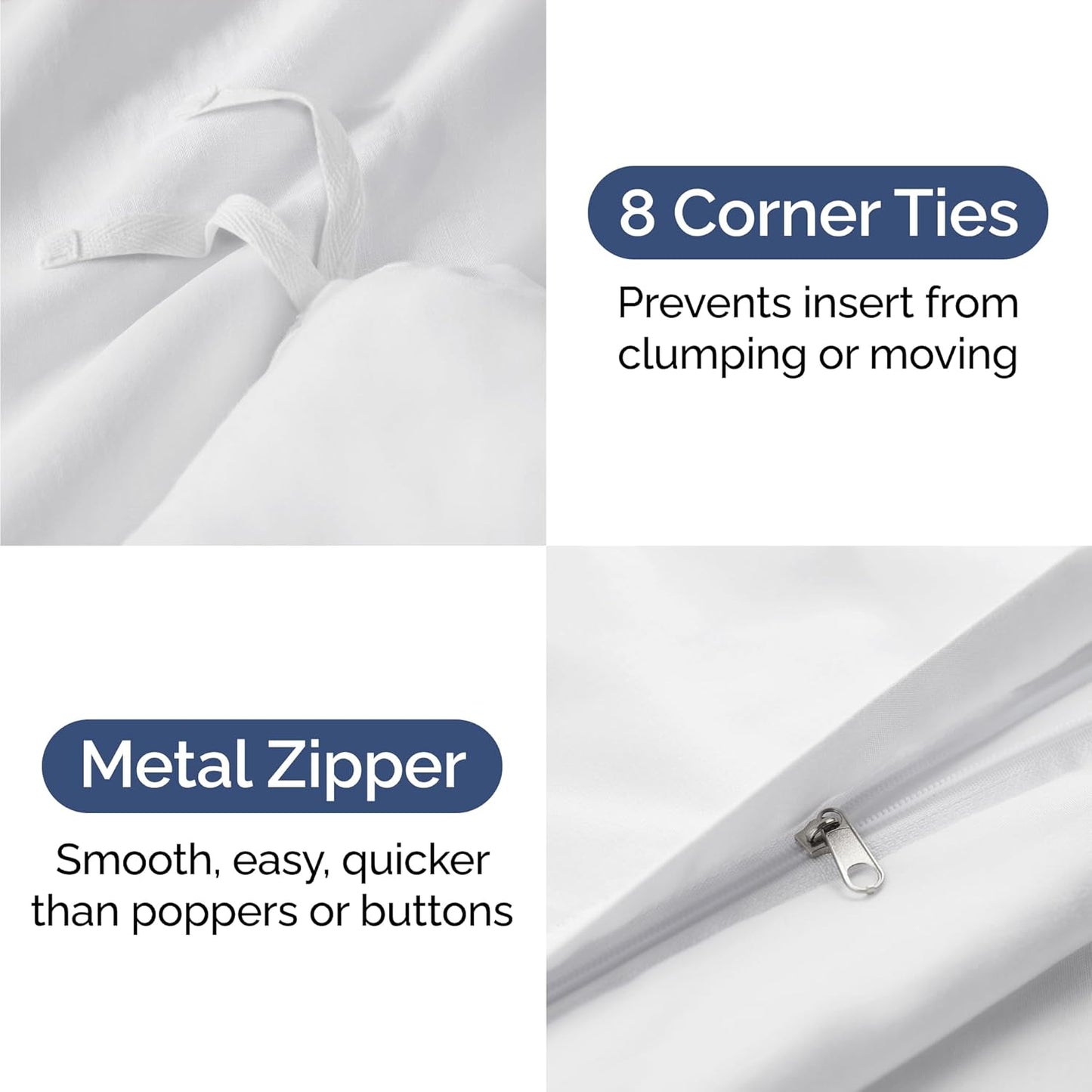 4pc White Sheet Set by Hotel Luxury | Queen Size Duvet Cover, Fitted & Flat Sheets, Pillow Cases - Breathable & Cooling Bedding