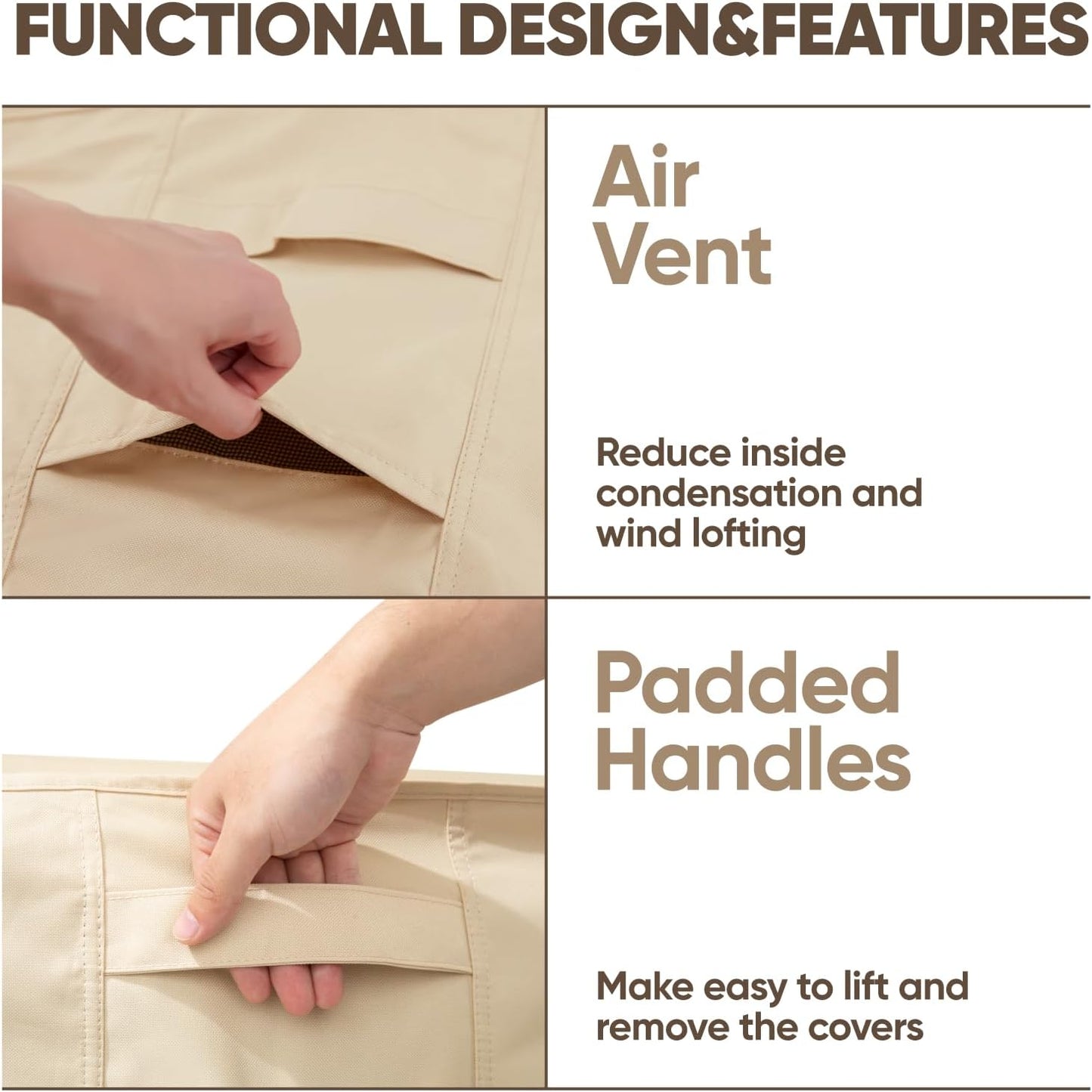 Loriano Patio Chair Covers - Waterproof Heavy-Duty 600D Protection for Large Lounge Chairs (2 Pack)