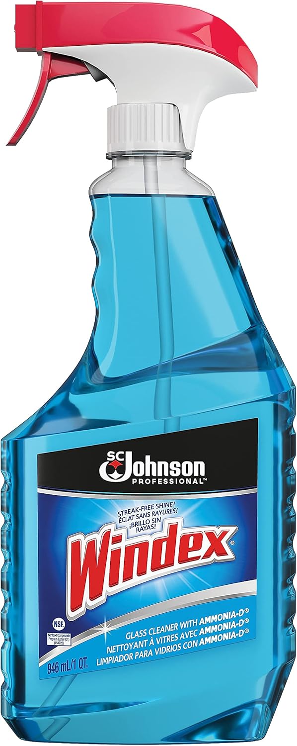 SC Johnson Windex Glass Cleaner - Streak-Free Shine, 32 oz, Blue | Perfect for Home & Office