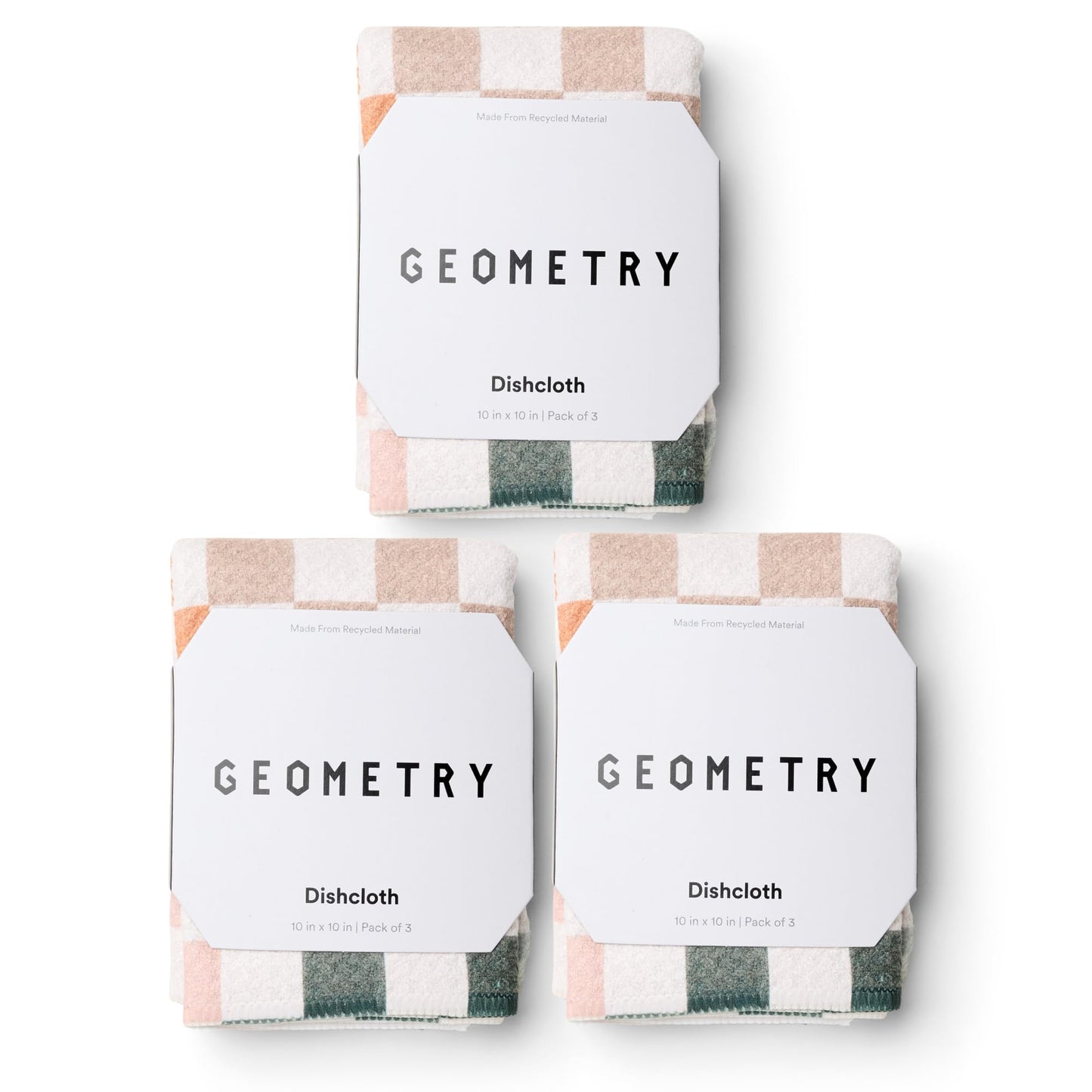 GEOMETRY Kitchen Dish Cloths - Quick Dry Dishcloths for Kitchen - Premium Dish Rags with Geoweave - 3-Pack Set Autumn Checkers