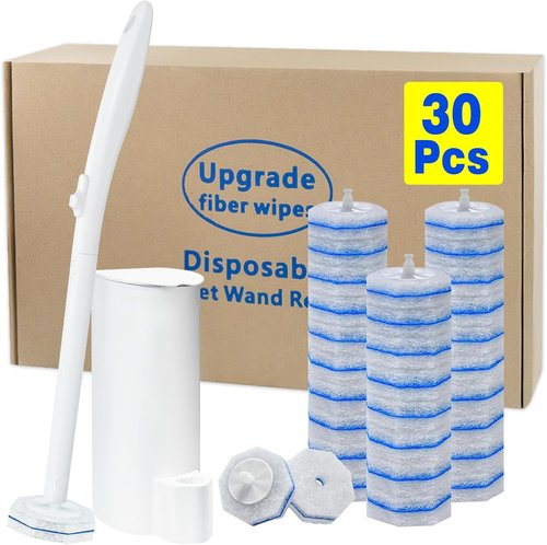 Clorox Disposable Toilet Brush Set - Includes 30 Refill Wand Heads for Effortless Cleaning