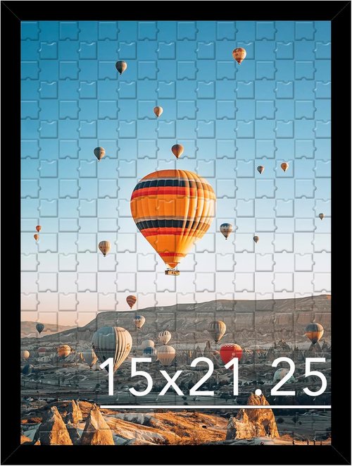 JCJMY Black Puzzle Frame - 15x21.25 Wall Hanging Picture Frame with Shatter-Resistant Plexiglass