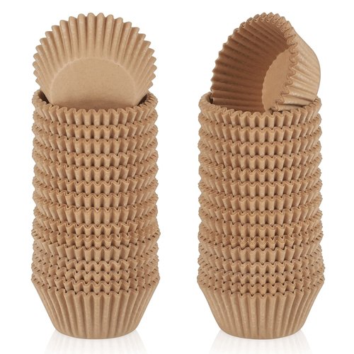 Caperci 500 Count Mini Cupcake Liners Natural Muffin Liners Greaseproof No Smell Small Cupcake Wrappers Baking Cups