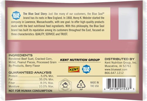 Blue Seal Suet Cakes for Wild Birds - No Mess Feed for Woodpeckers, Cardinals & More | 11oz (Pack of 12)
