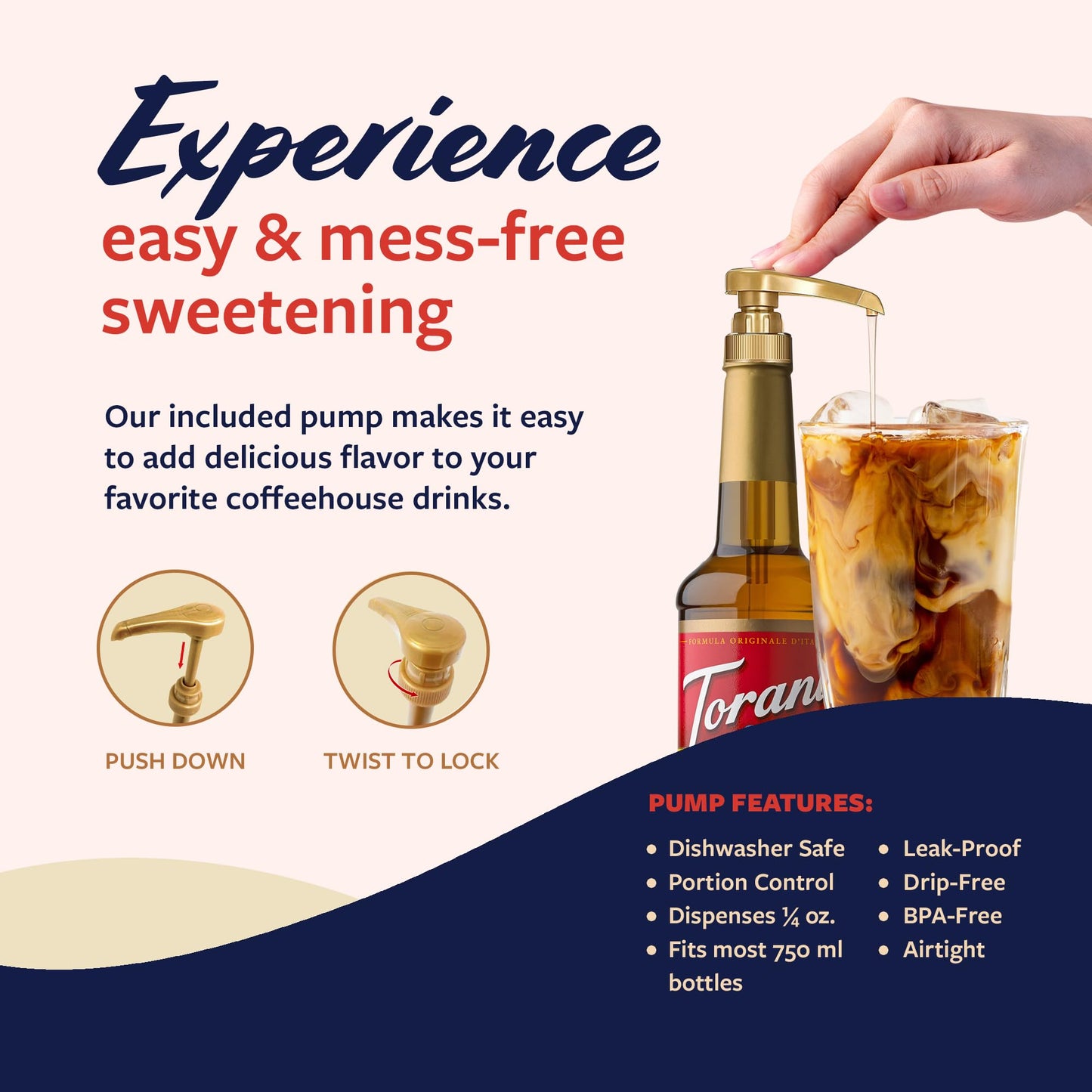 Torani Vanilla Bean Coffee Syrup for Drinks & Desserts, Glass Bottle with Pump Included, 25.4 Fl Oz