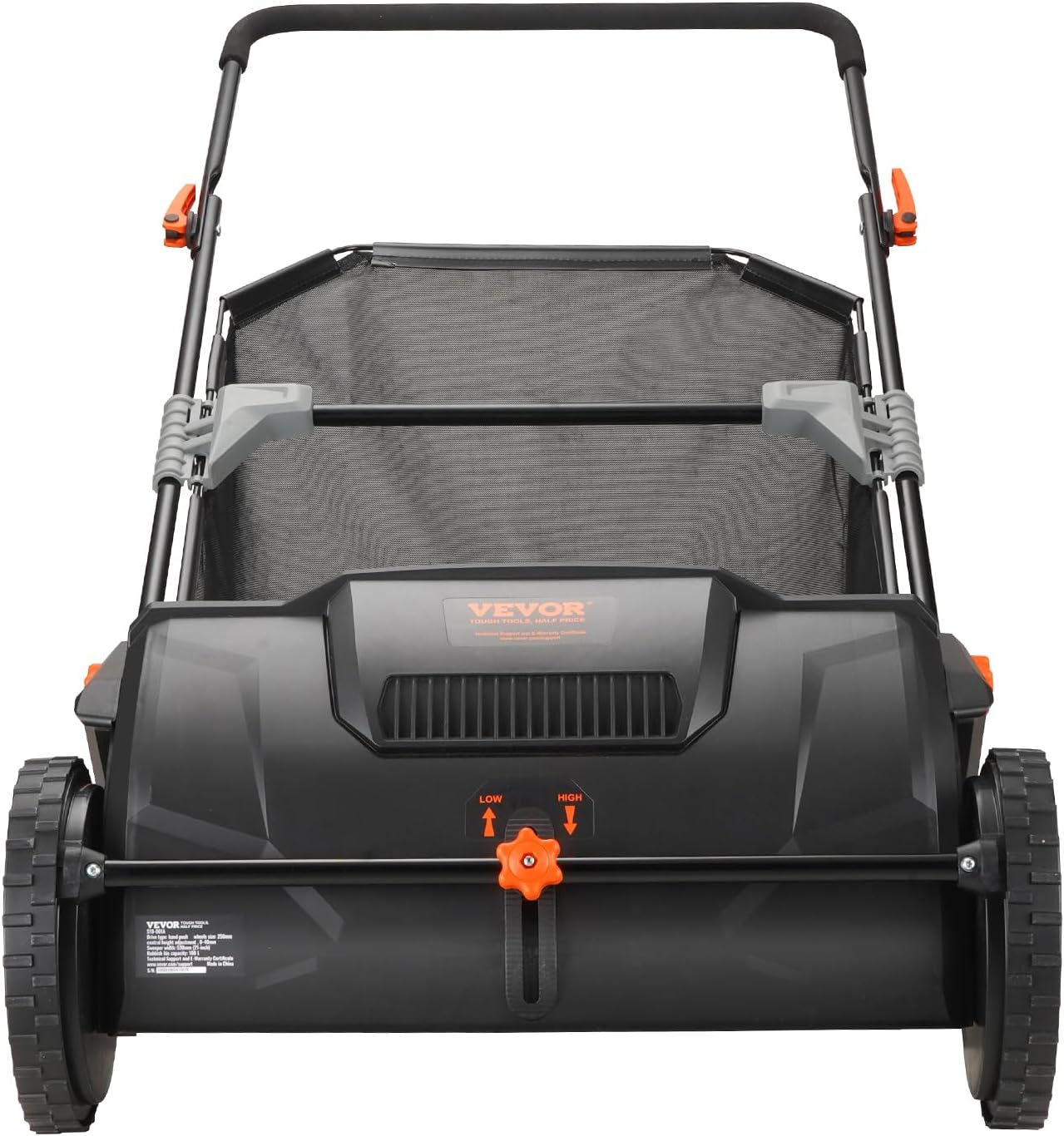 VEVOR Push Lawn Sweeper - 21-Inch Heavy-Duty Leaf & Grass Collector with 3.5 Cu. Ft. Capacity