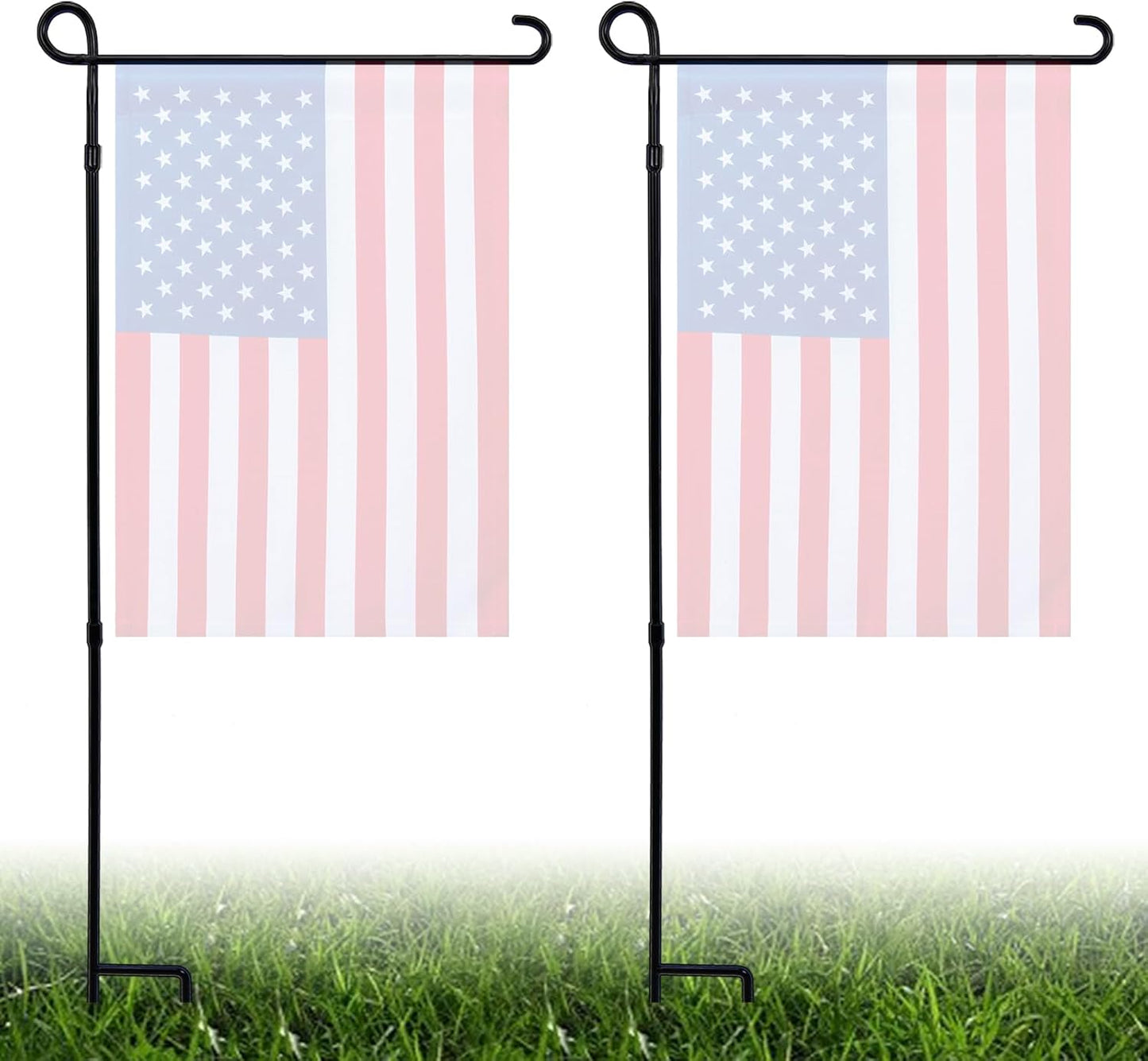 YEAHOME Garden Flag Stand Holder - Premium Weather-Proof Metal Flagpole for Outdoor Decor | 2PC Set
