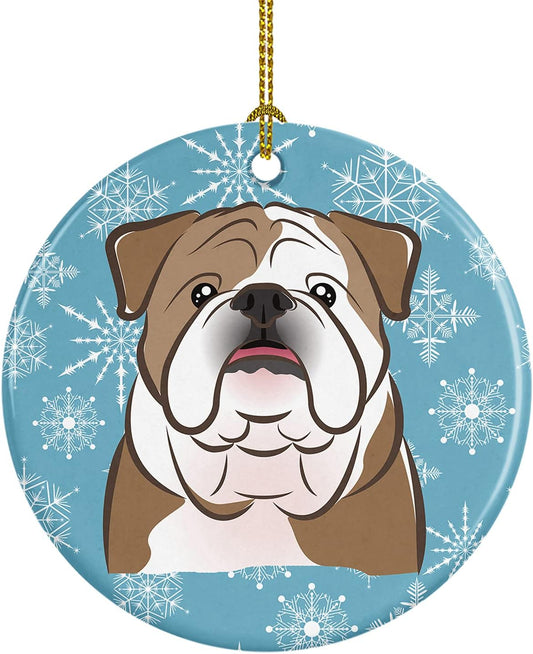 Snowflake English Bulldog Ceramic Ornament - Caroline's Treasures, Multicolor