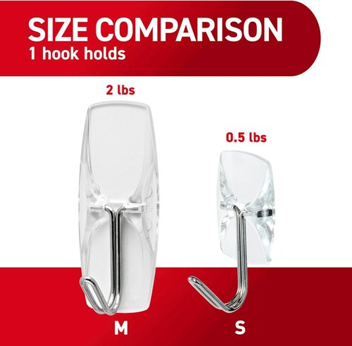 Command Medium Clear Wire Toggle Hooks - Damage-Free Hanging Solution | 10 Hooks & 12 Strips, Holds Up to 2 lb