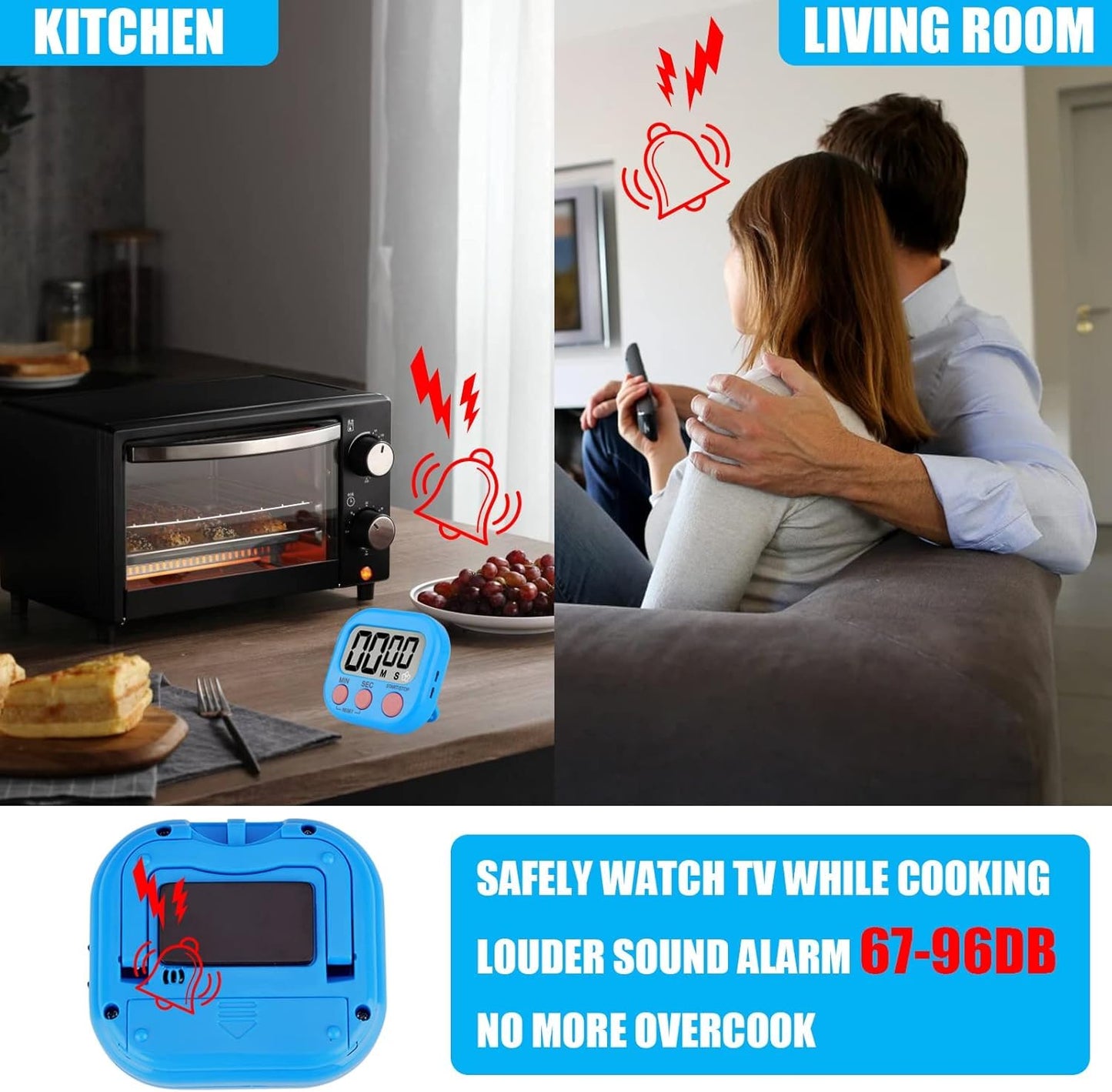 20 Pack Small Digital Timers, Timer for Kids, Magnetic Back and ON/Off Switch, Minute Second Count Up Countdown Kitchen Timers, Suitable for Cooking, Egg, Classroom, Teacher, Exercise, Study, Oven