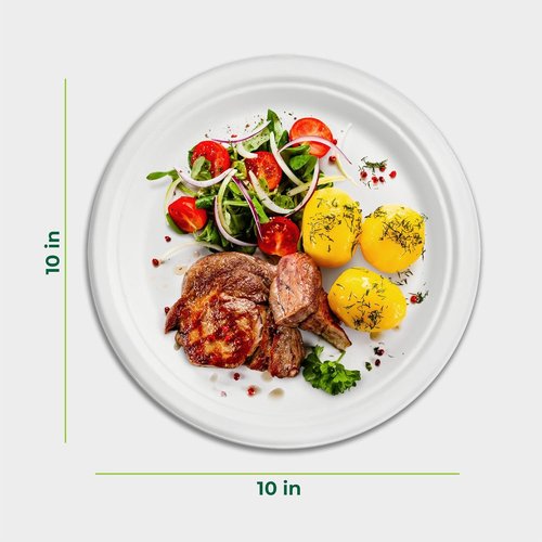 Freshware Paper Plates - Biodegradable 10" Disposable Dinner Plates | Heavy-Duty, Microwave & Freezer Safe - 150-Pack