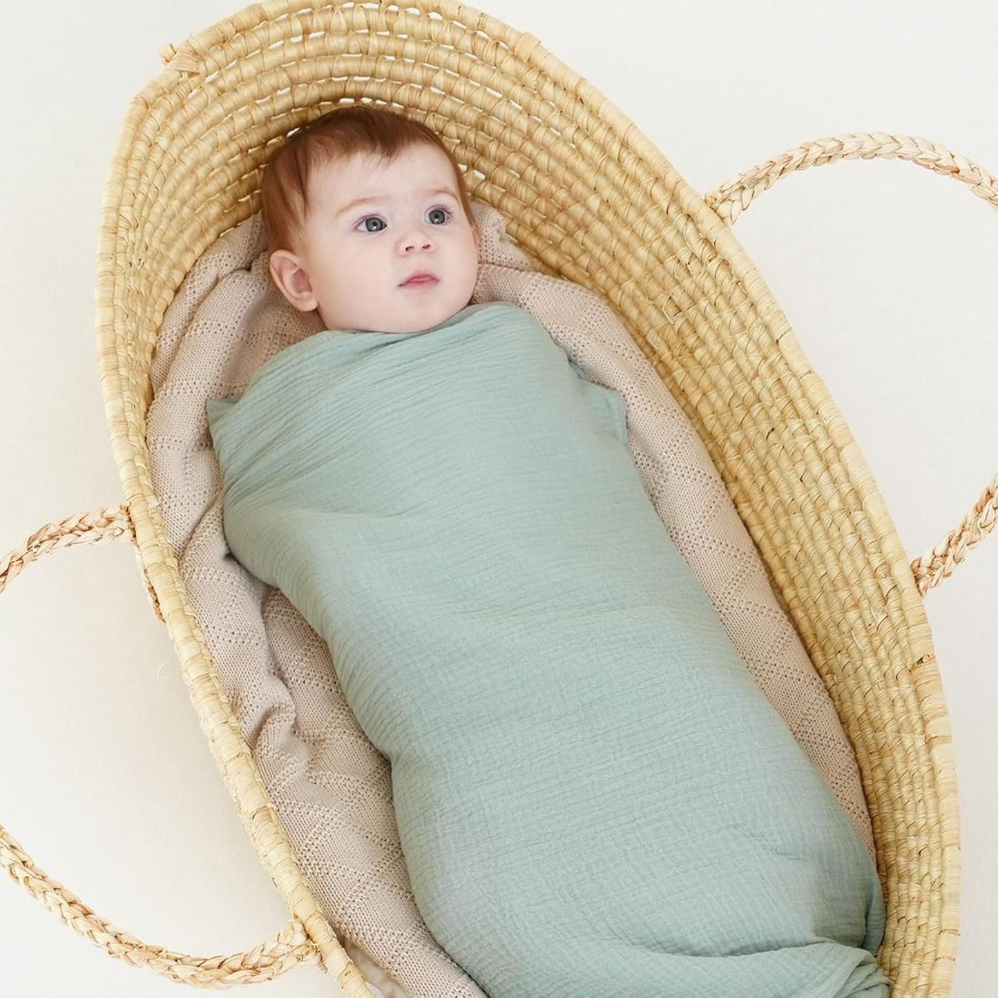 Muslin Swaddle Blankets - 100% Cotton Soft & Breathable Newborn Receiving Blankets | 2 Pack, Large 40 x 40 Inches