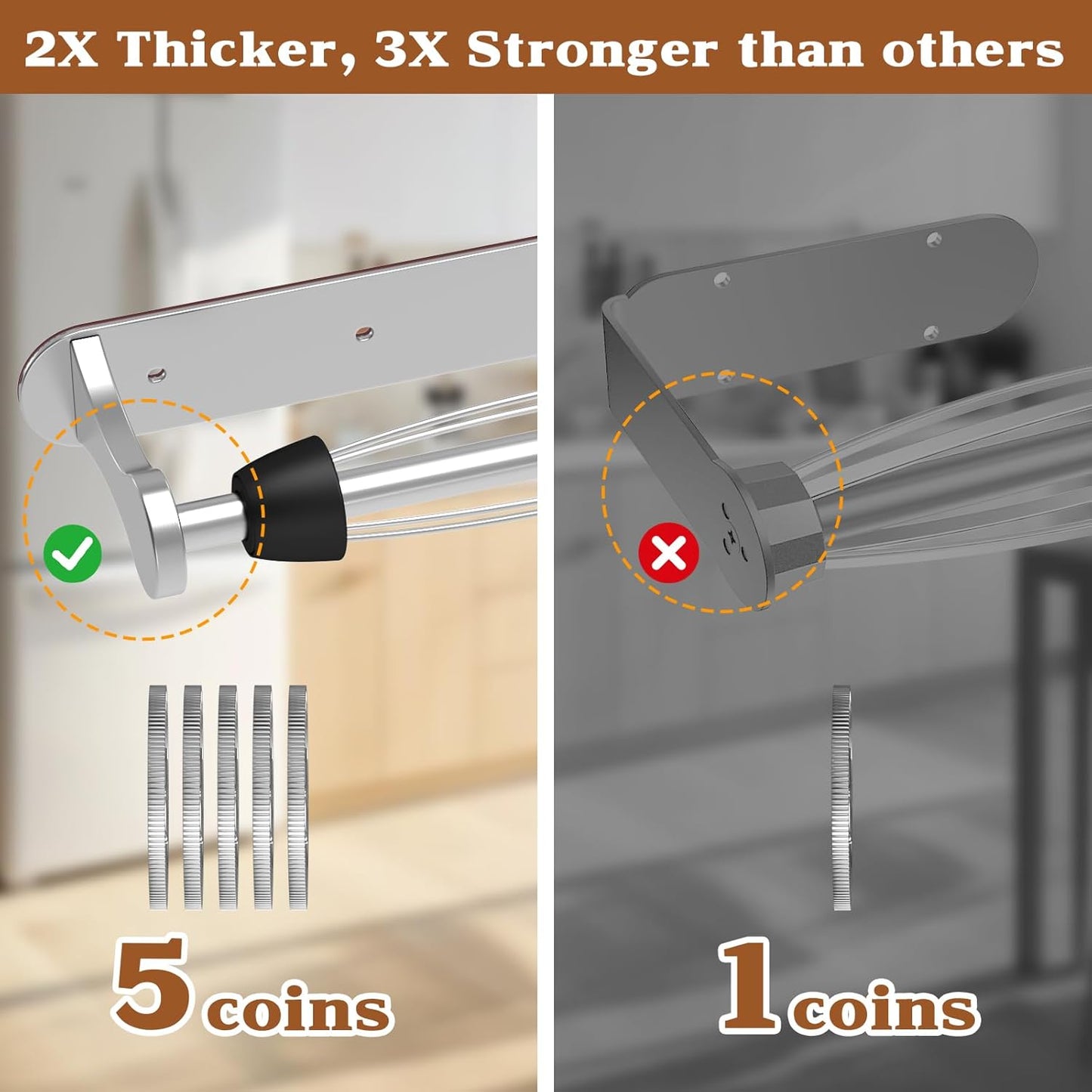 Swaitee Magnetic Paper Towel Holder - No Drill, One-Hand Tear Mechanism, Silver | Self-Adhesive for Kitchen & RV