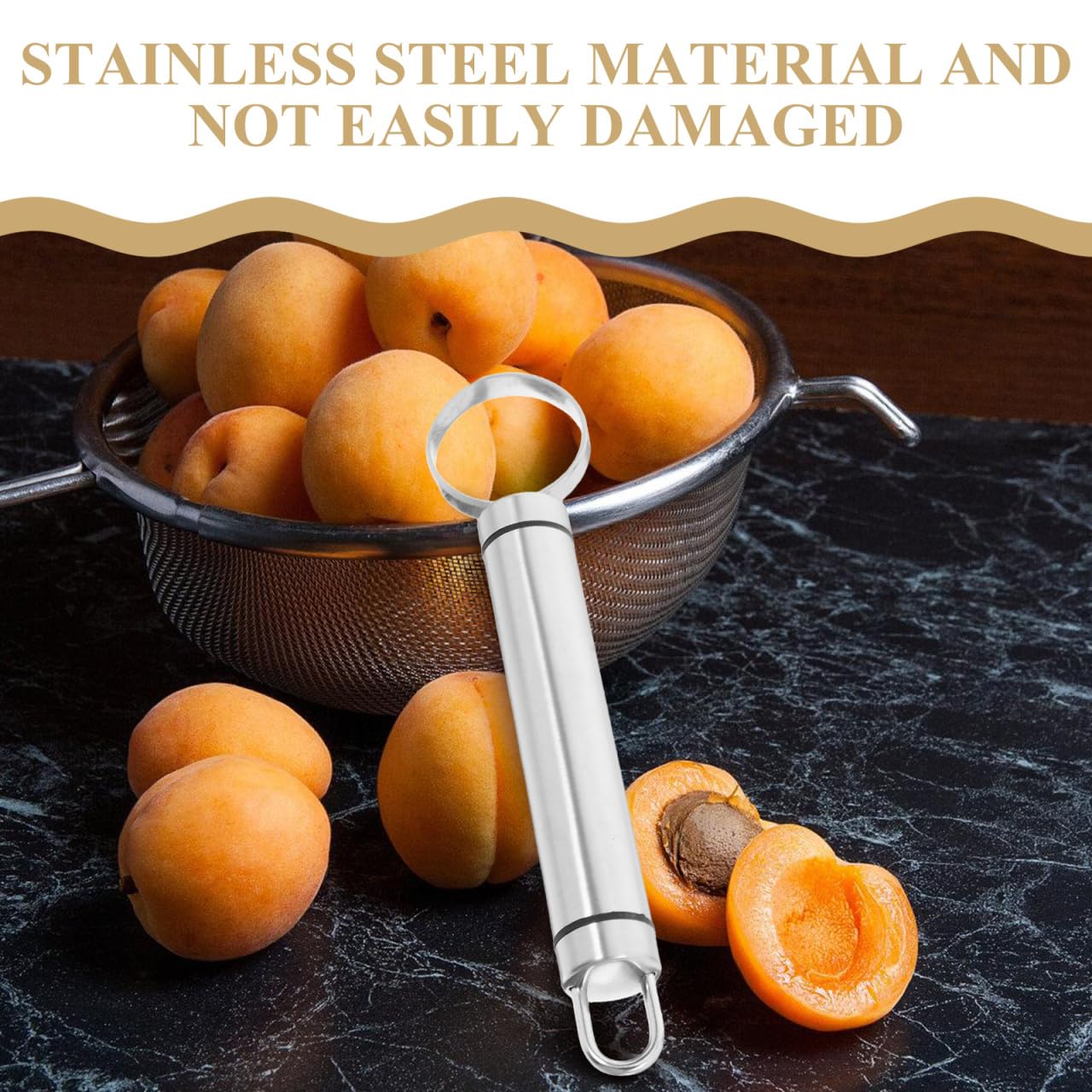 Hemoton 2 Pcs Fruit Core Removing Tools Stainless Steel Peach Corers Kitchen Utensils for Pear Bell Pepper Easy-to-Clean Kitchen Gadgets for Home Use