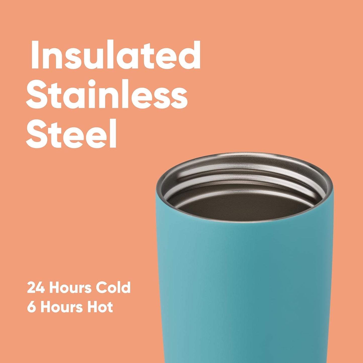 Owala SmoothSip Insulated Stainless Steel Coffee Tumbler - Reusable 20 oz Travel Mug in Beachy Breeze