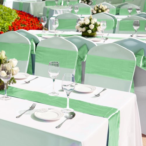 Aneco 4 Pack Satin Table Runner 12 x 108 Inch Pastel Rainbow Long Bright Silk and Smooth Fabric Party Table Runner for Wedding Banquet Party Decoration