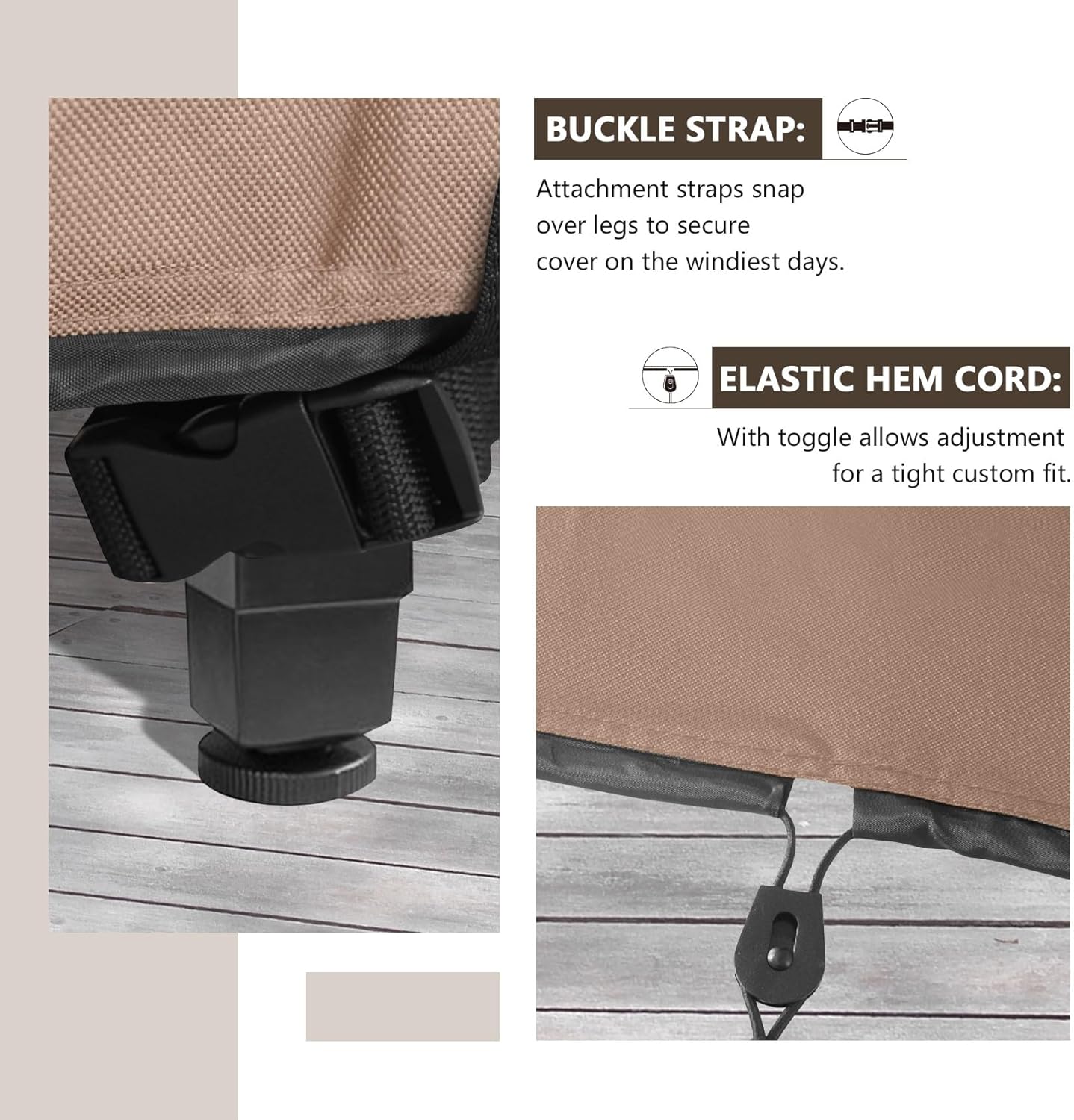 ULTCOVER Square Patio Table Cover - Heavy Duty 600D Waterproof Canvas for 74-Inch Outdoor Furniture