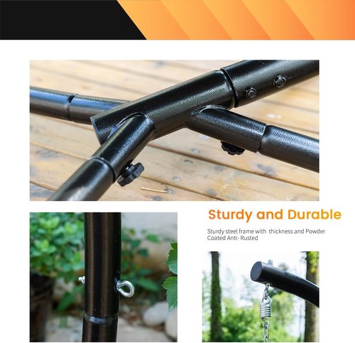 FDW Hammock Chair Stand - Heavy Duty Steel Construction for Hanging Hammocks | Max Load 400 LBS
