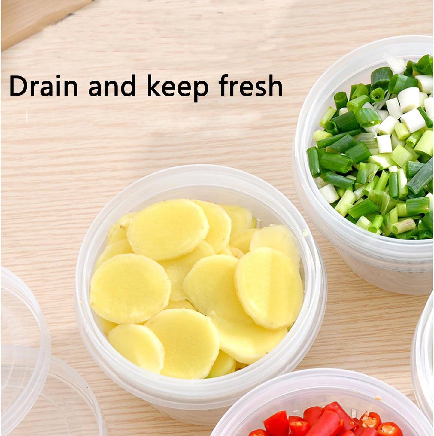 Regine Switzerland Double Wall Food Storage Containers - Clear Plastic Set of 5 with Lids