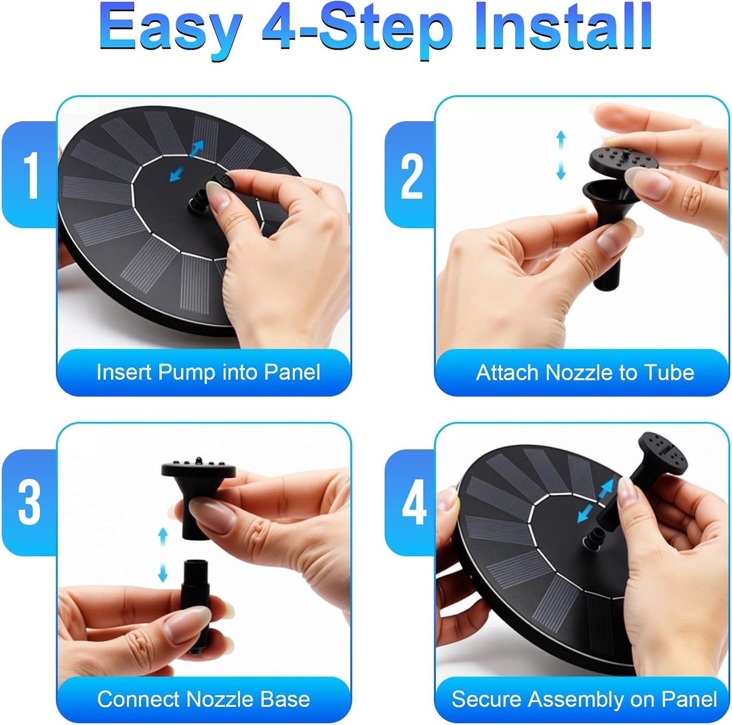 STARTEA Solar Fountain Pump - Upgraded Floating Water Feature for Bird Baths, Gardens & Ponds