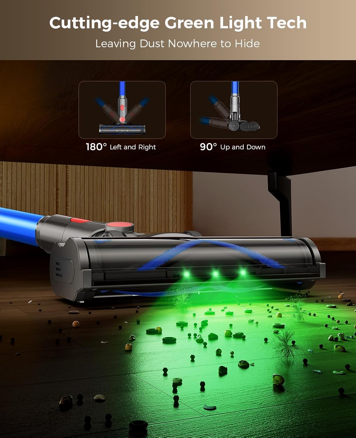 Skiennix Cordless Vacuum Cleaner - 450W 40KPA Lightweight Stick Vacuum with 45 Minutes Runtime for Carpets & Hardwood Floors