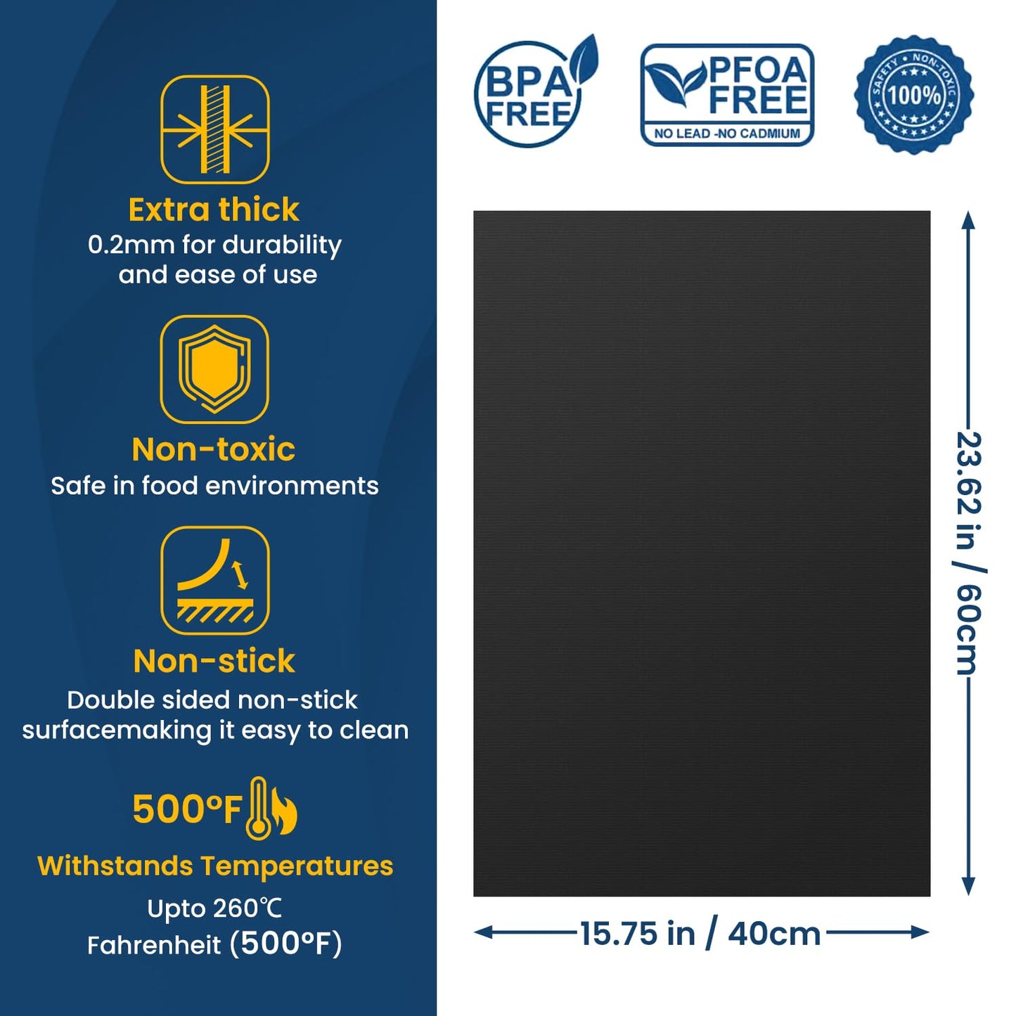Oven Liner for Bottom of Oven, 2 Pack Heavy Duty Oven Liners for Electric Stove, Heat Resistant Stovetop Protector Air Fryer Grill Mat, Reusable Gas Toaster Microwave Oven Drip Liner Teflon Sheets