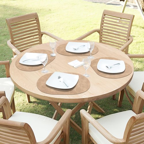 ADRIMER Placemats, Heat Resistant Oval Placemats Set of 8 Washable 12 x 17 Inch, Waterproof Table Placemats Set of 8, Wipeable Faux Leather Placemats for Kitchen, Dining Room, Apricot