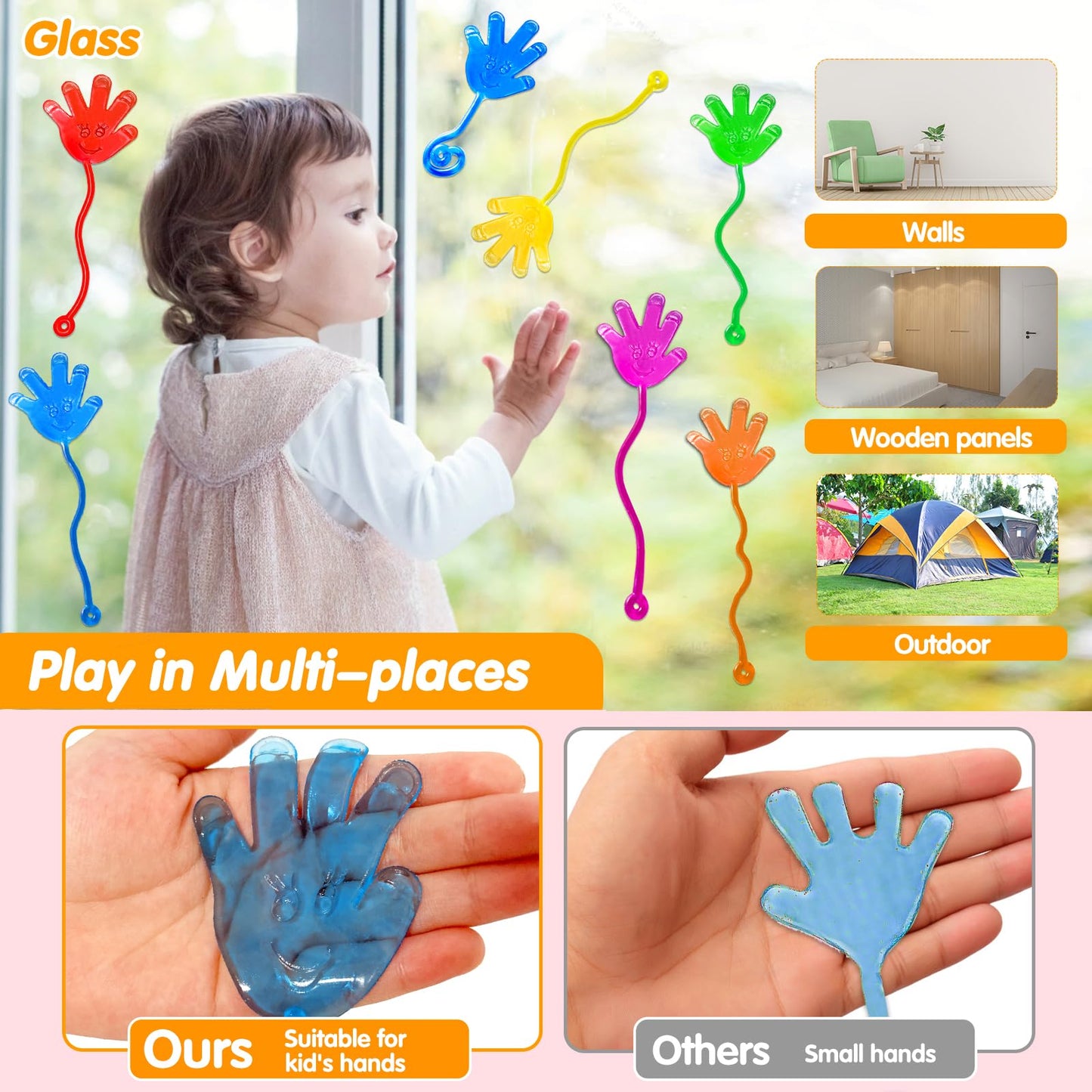 Armaytoy 20Pack Sticky Hands Party Favors for Kids,Classroom Prizes,Goodie Bag,Pinata Stuffers,Birthday Treasure Box Bulk Toys