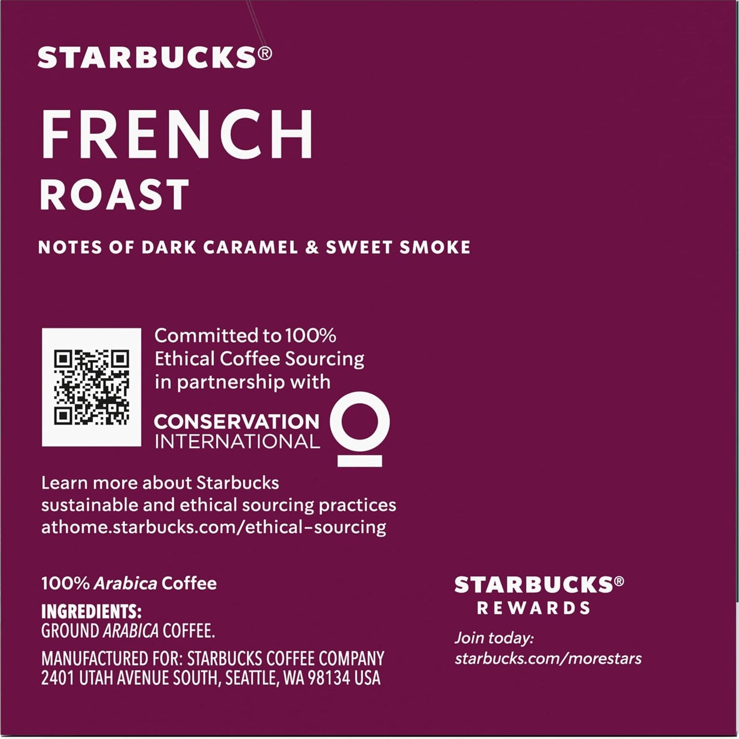 Starbucks Coffee K-Cup Pods - French Roast Dark Roast Coffee | 100% Arabica, 30 Pods Total
