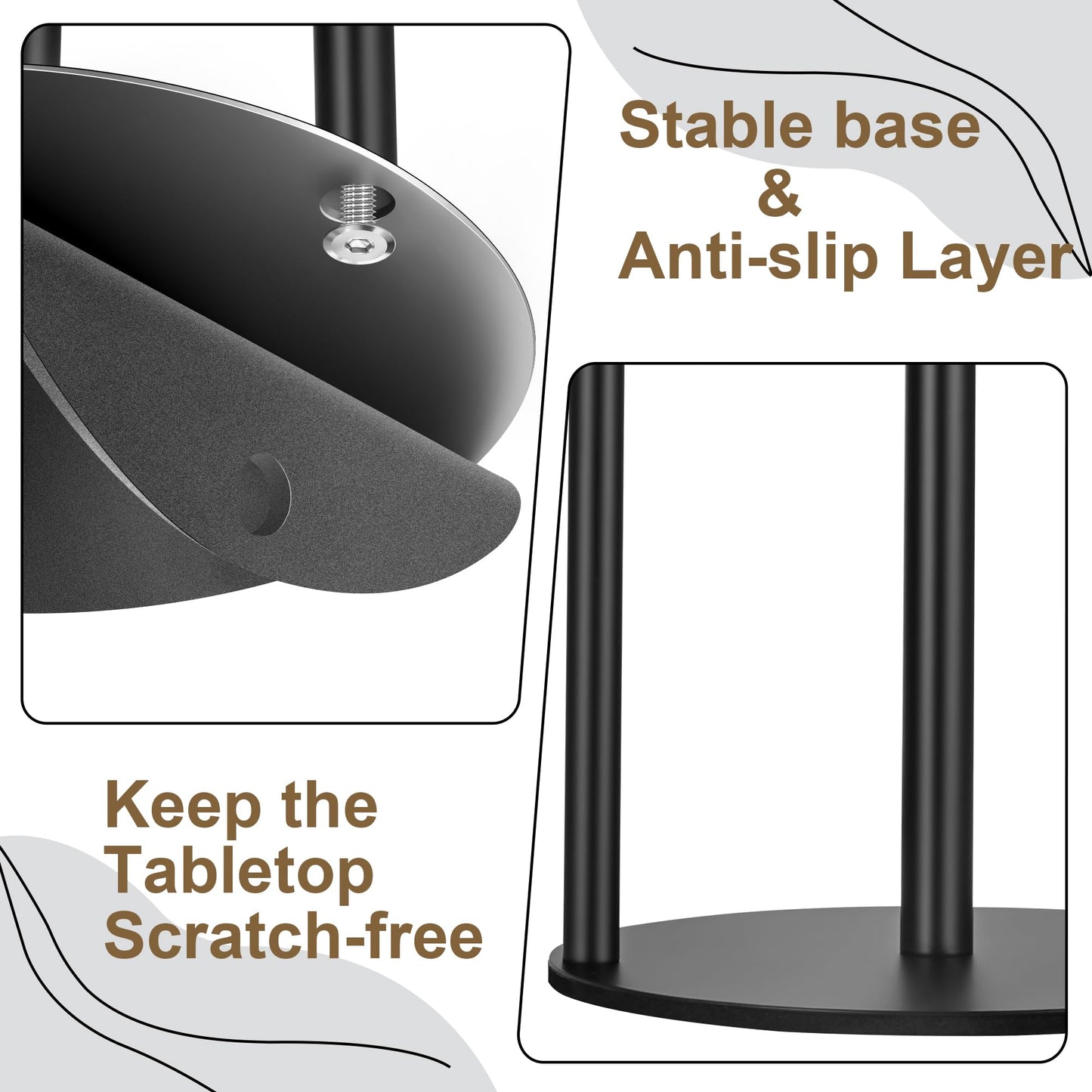 Paper Towel Holder Countertop, Paper Towel Holder Black, Stainless Steel Paper Towel Holders for Standard and Large Size Paper Rolls