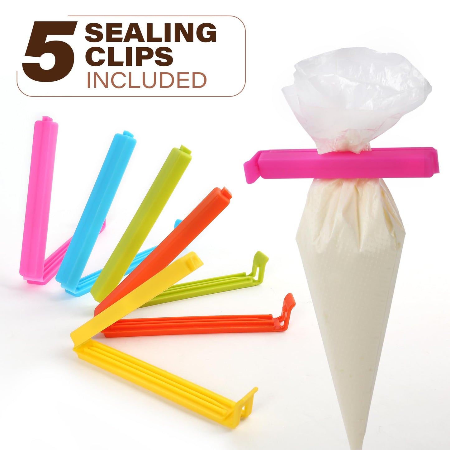 LotFancy 500Pcs Piping Bags 10 Inch, Thick Tipless Piping Bags, Non-Slip Disposable Pastry Bag for Royal Icing, Cookies, Cake Decorating