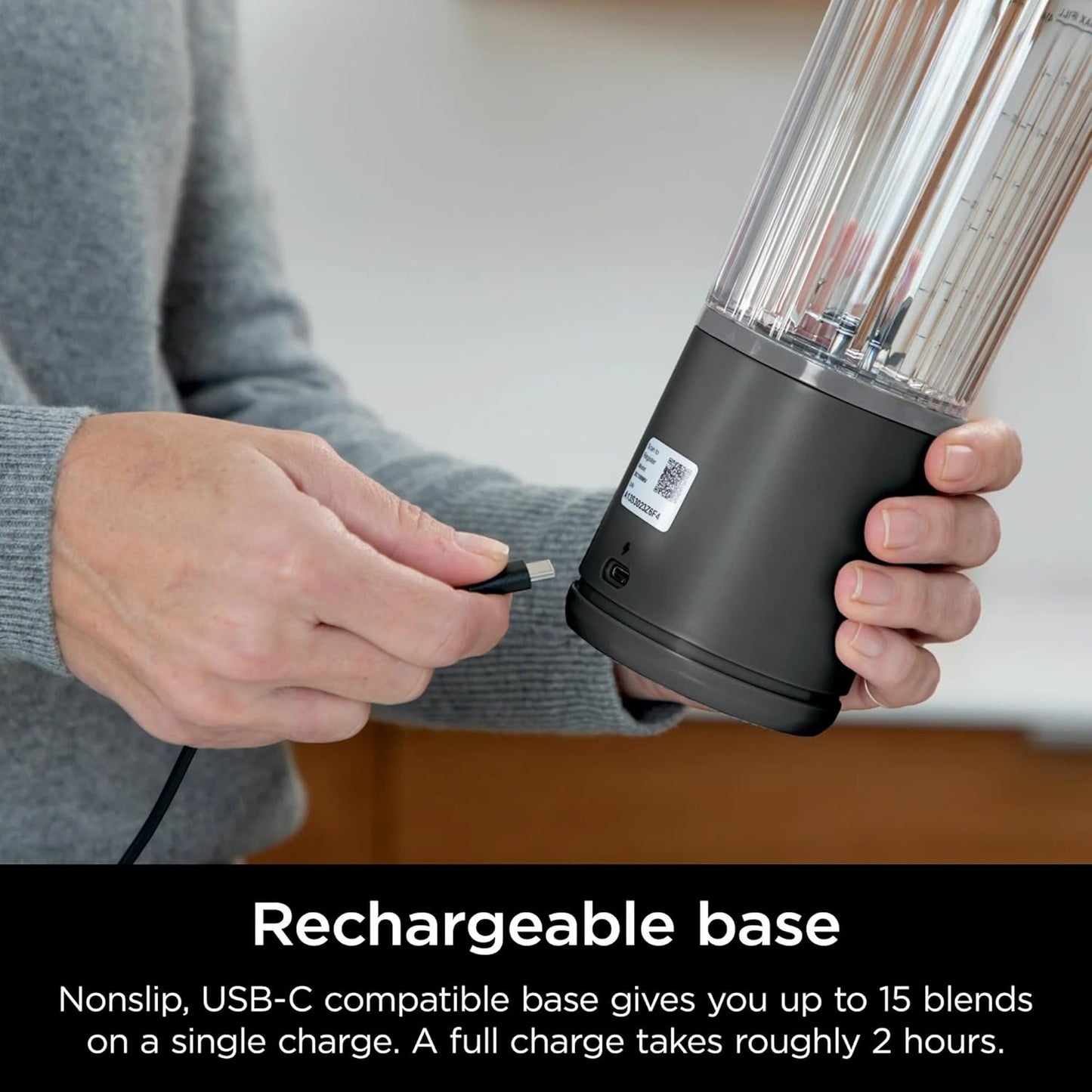 Ninja Blast Portable Blender - 16 oz. Cordless, USB-C Rechargeable, Leak-Proof Lid | Perfect for Smoothies (Black)