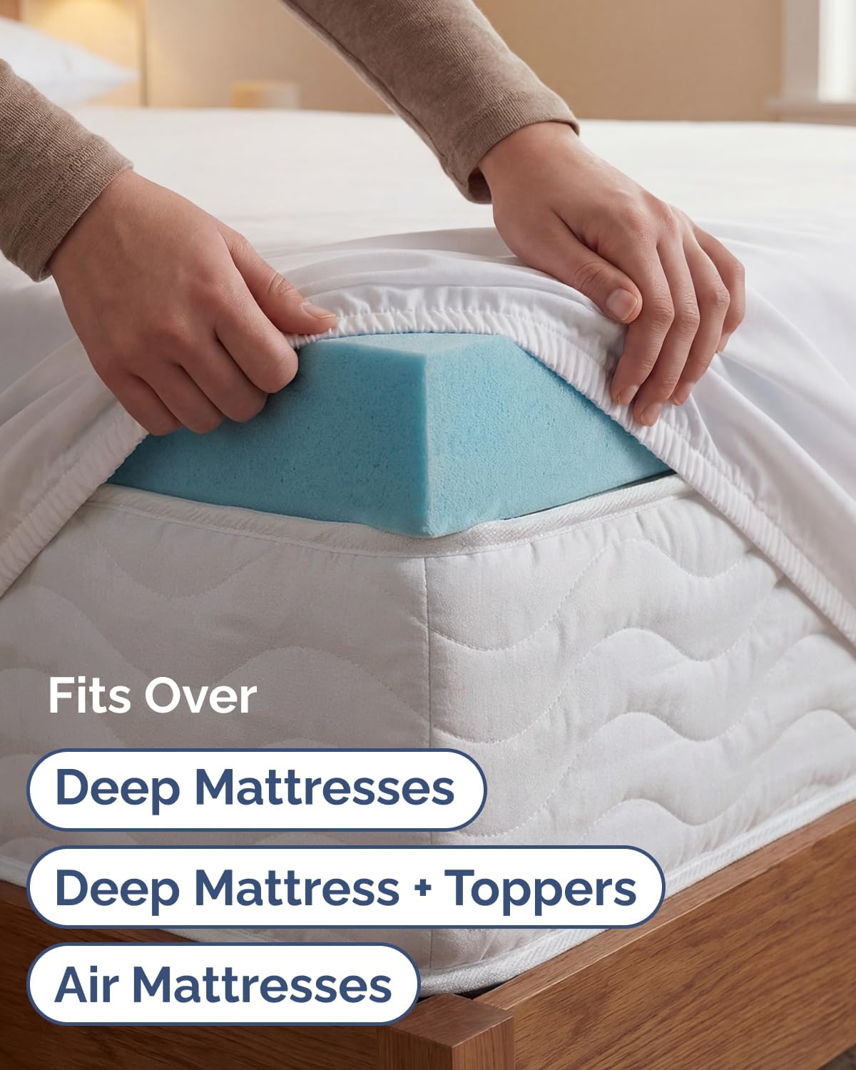 Skiennix Extra Deep Twin XL Sheet Set - 4 Piece Breathable Cooling Bedding - Soft, Wrinkle-Free White