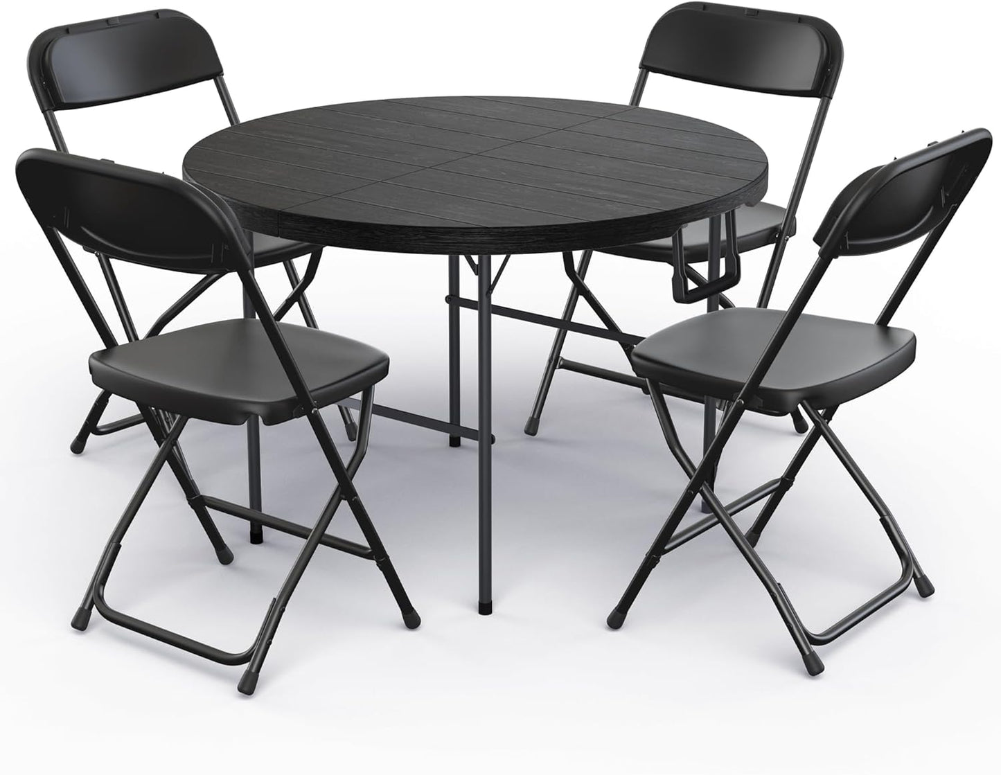 Modern Space 3.5 Feet Circular Foldable Table - Heavy Duty Portable Design with Built-In Handle | Ideal for Events, Picnics & More