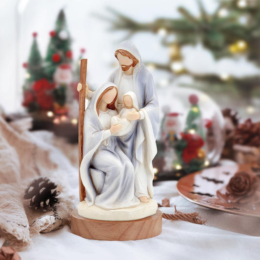 Skiennix Christmas Nativity Set - Large Hand-Painted Holy Family Scene | 10" Indoor Figurines