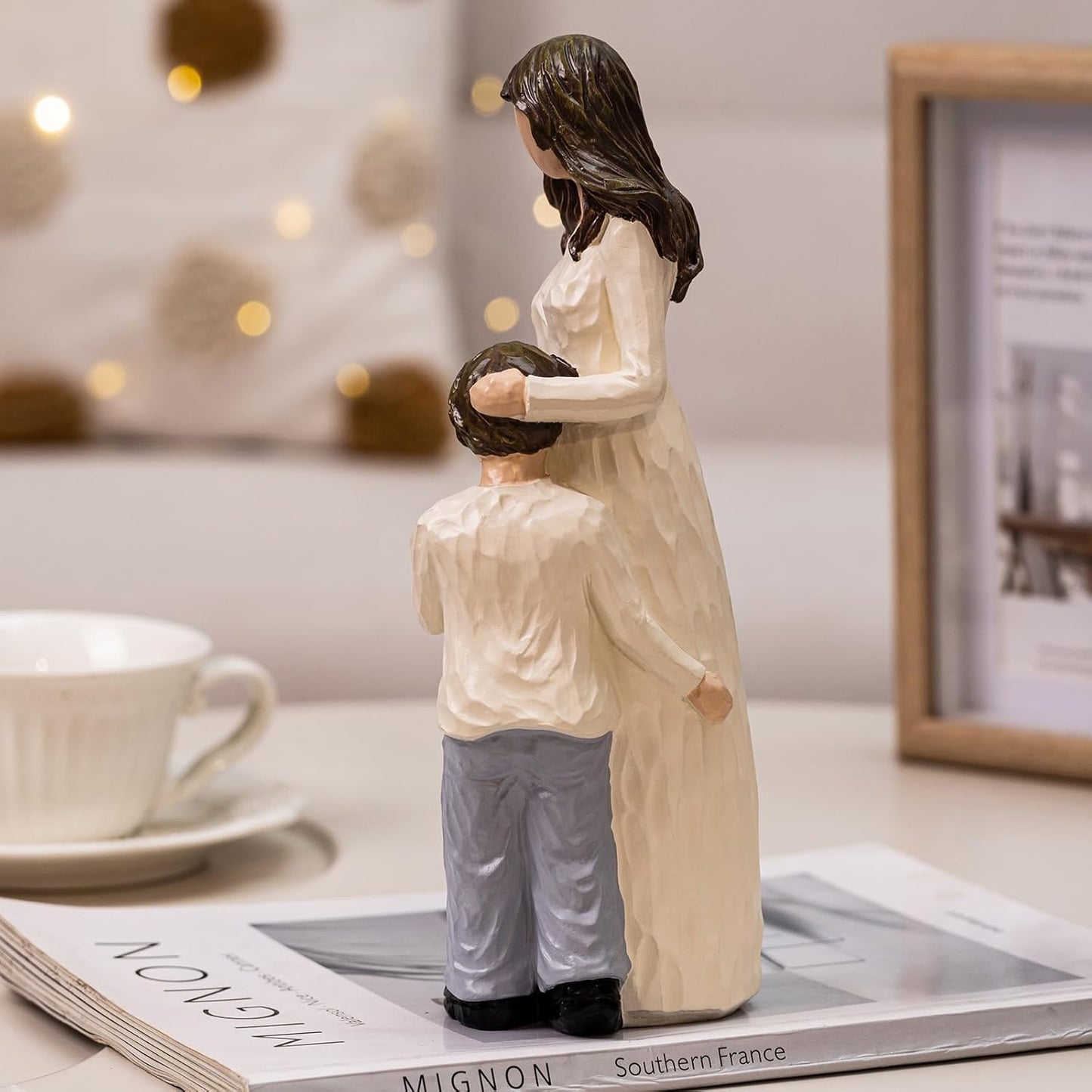 Regine Switzerland Mother and Son Figurines - Hand-Painted Family Sculpture Gift | 9.5" H for Birthdays, Mother's Day & More
