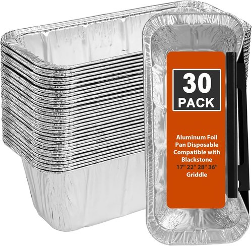Blackstone Grease Cup Liners - Disposable Aluminum Foil Drip Pans for 17-36 Inch Griddles (30 Pack)
