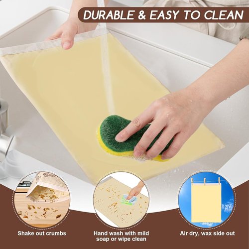 Beeswax Bread Bags - XL 17x13 Inch Reusable Storage for Homemade Sourdough | Keep Bread Fresh