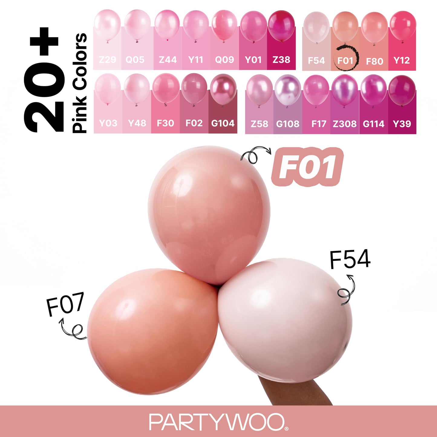 PartyWoo Dusty Pink Balloons 100pcs Different Sizes of 18 12 10 5 Inch Blush Pink Dusty Rose Boho Netural Balloon Arch Kit Garland for Baby Shower Princess Girl Birthday Party Decorations Pink-F01
