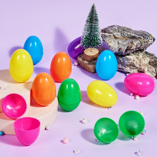 JOYIN 3.15" Easter Eggs, Fillable Plastic Eggs Empty Colorful Bright Eggshells with Hinge for Easter Hunt, Filling Treats, Party Favor, Basket Stuffers, Classroom Prize Supplies, 200PCS
