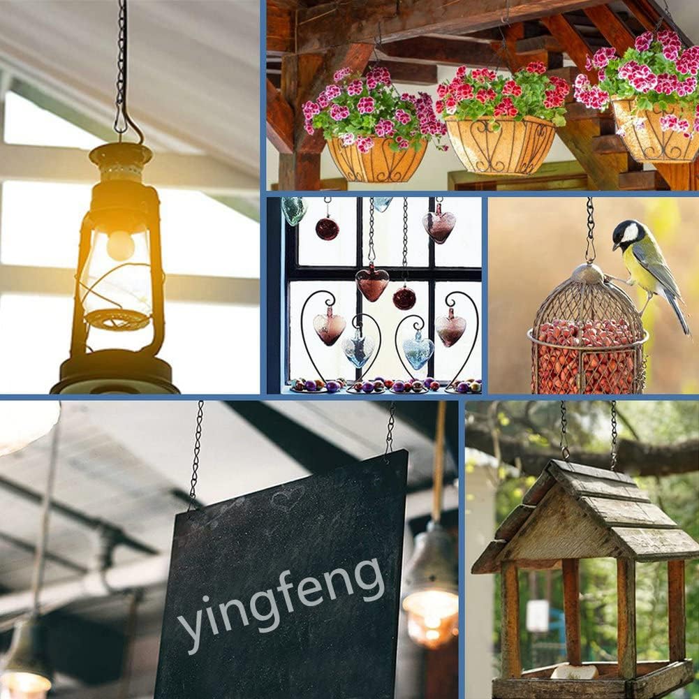 YINGFENG 10 Pack Black Hanging Chains - 9.5 Inch Garden Plant Hangers for Feeders, Lanterns & More